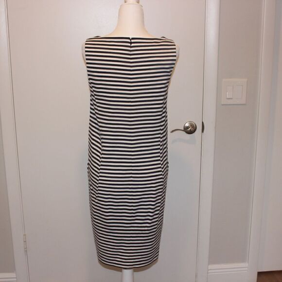 LAFAYETTE 148 Black and White Striped Midi Dress Women Size Small - Picture 6 of 13